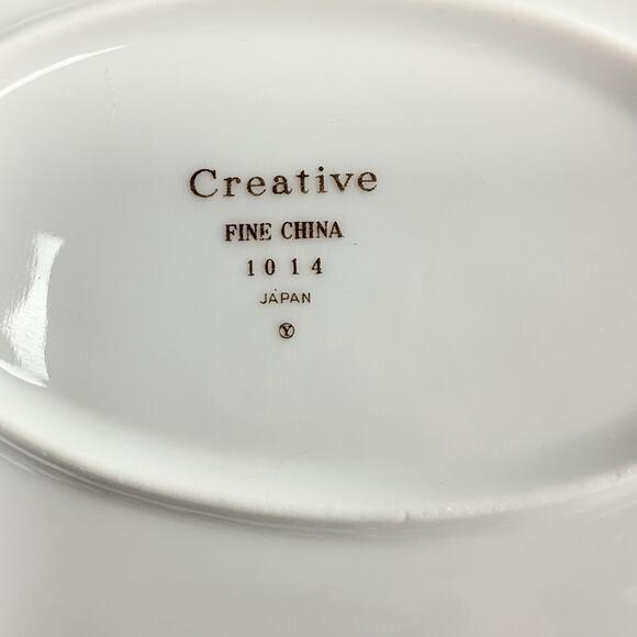 Vtg Starburst Oval Serving Platter and Bowl Creative Fine China 1014 Platinum - Picture 7 of 13